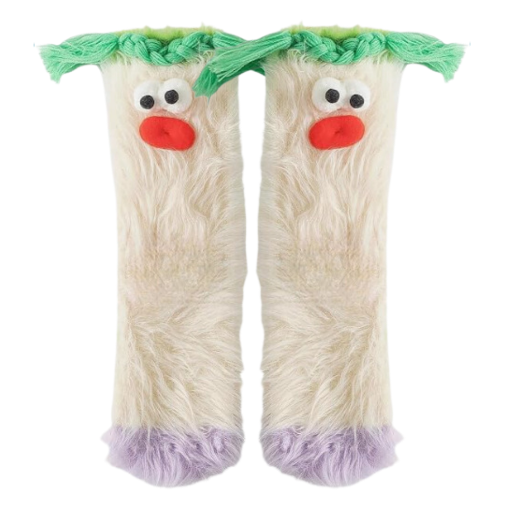 Coral Velvet Funky Socks -White - Ozerty