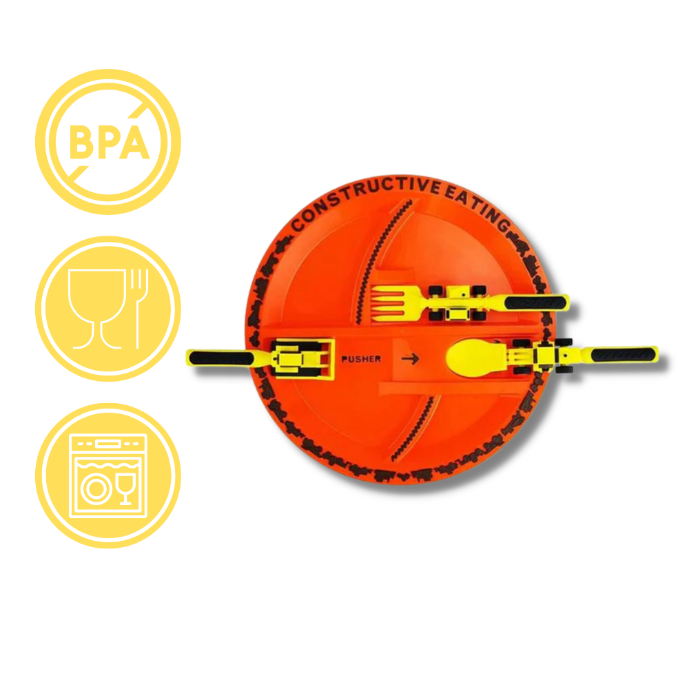 Creative Constructive Eating Plate and Utensils Set - Ozerty