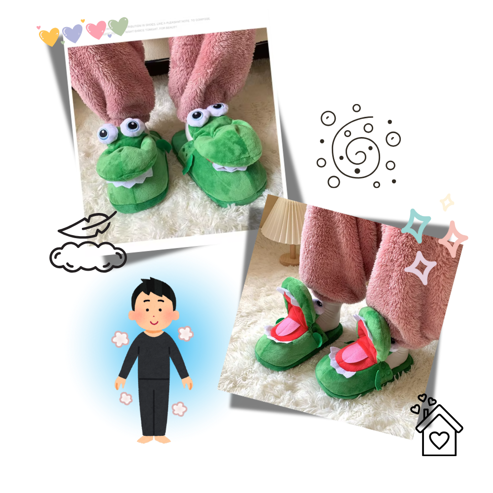 Fun Cozy Crocodile Slippers - Ozerty