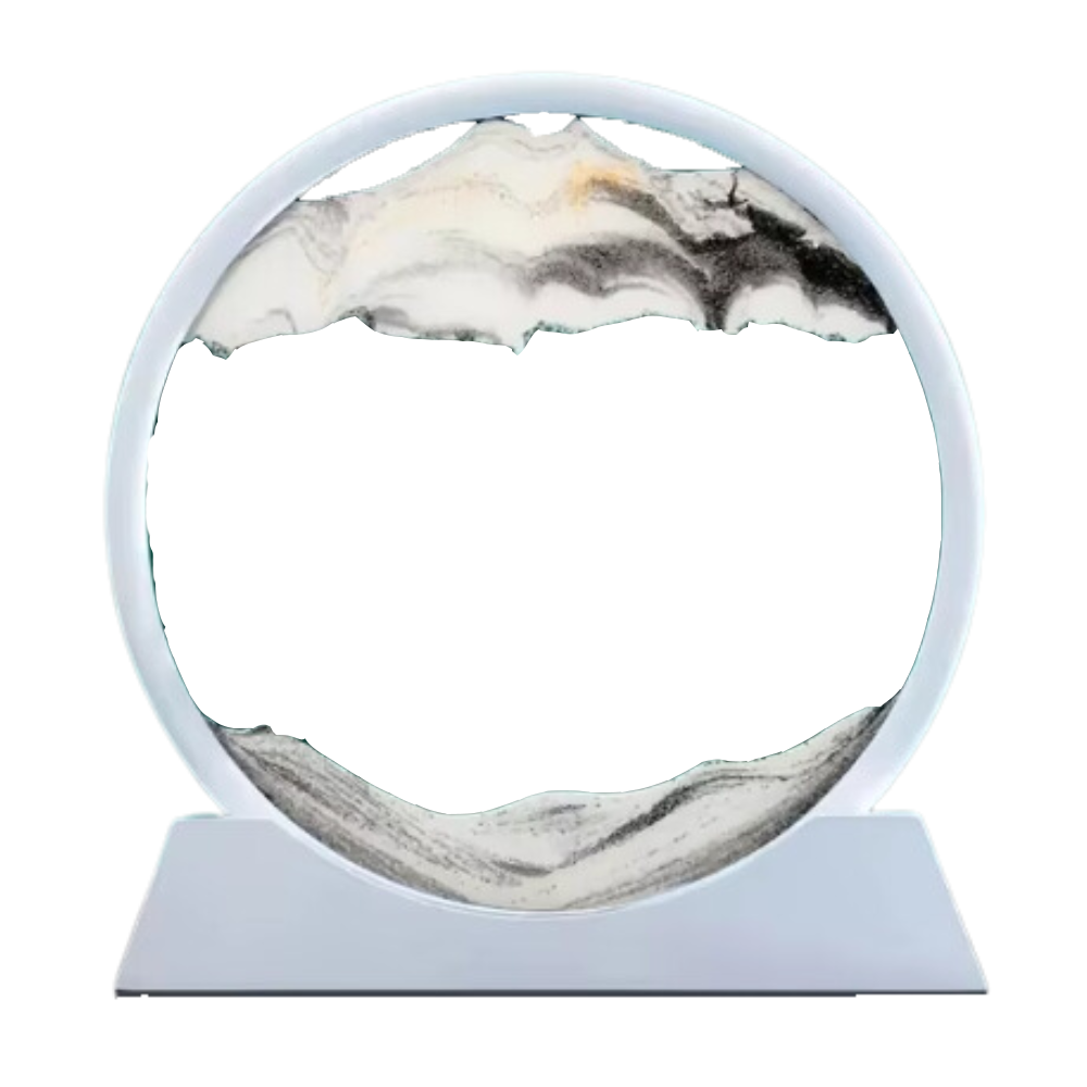 Mesmerizing Motion Sand Art Pictures -White with White frame - Ozerty