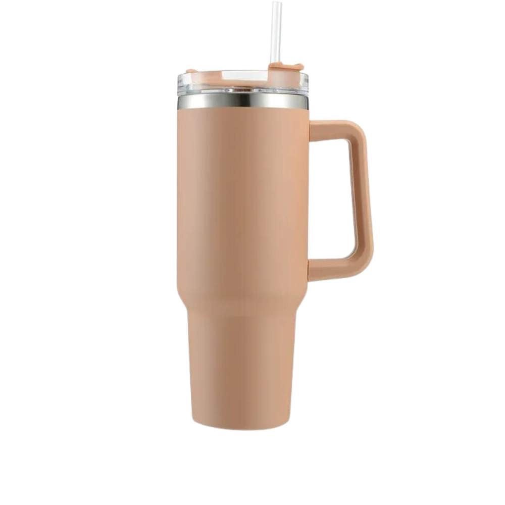 Tumbler Cup Car Large Capacity With Handle -Khaki - Ozerty