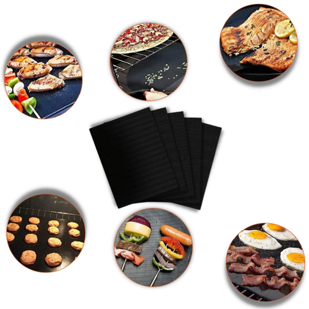 5pcs Premium Non Stick BBQ Grill Mat - Ozerty