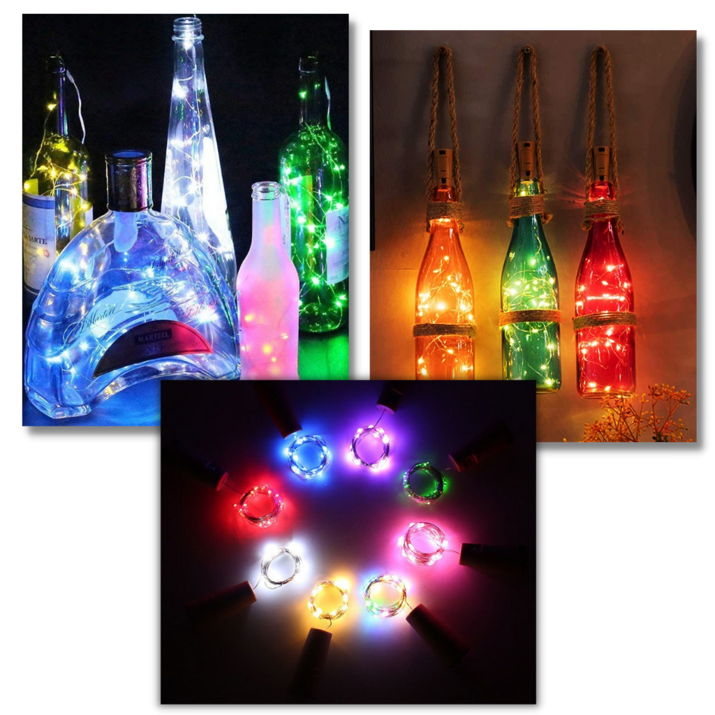 Bottle string LED light with cork (pack of 3)
