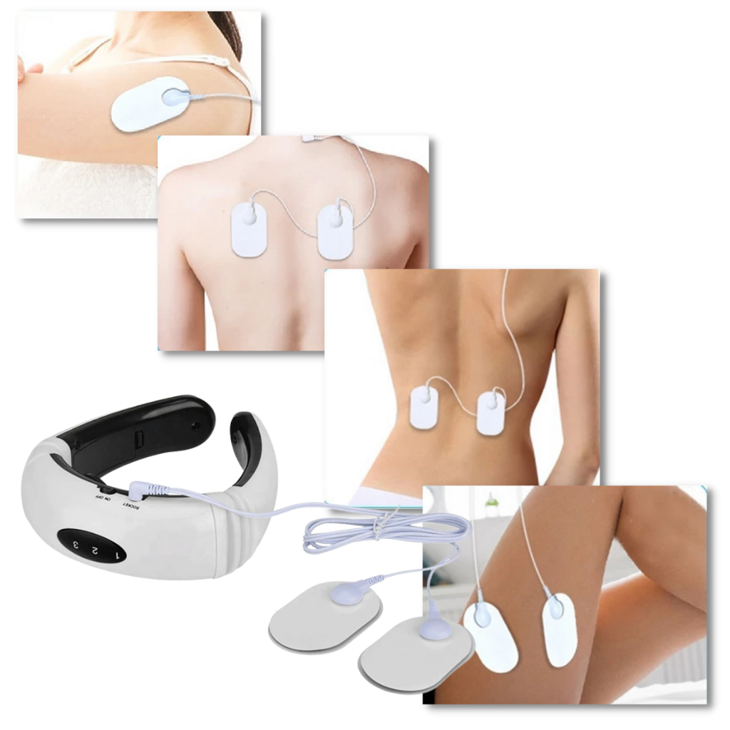 Circular traction neck massager with infrared heating