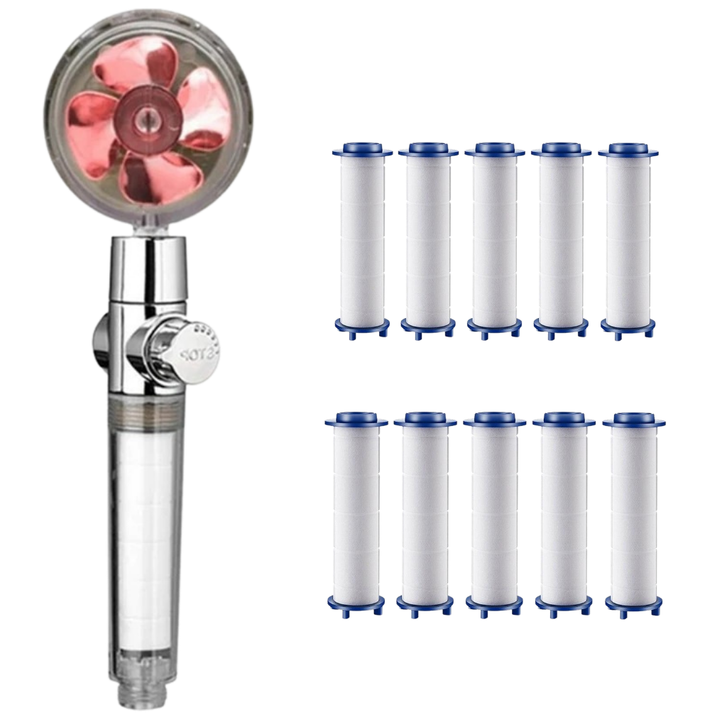 High pressure rotating helix shower head