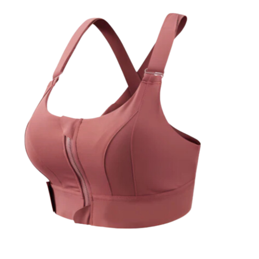 Maximum Support Racerback Sport Bra -Brick Red - Ozerty